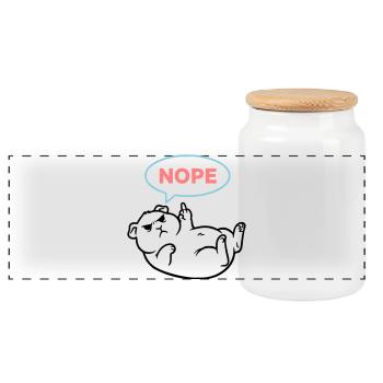 Meerschweinchen Nope Bunt Outline - Panorama Keksdose mit Holzdeckel - Weiß - Vorne