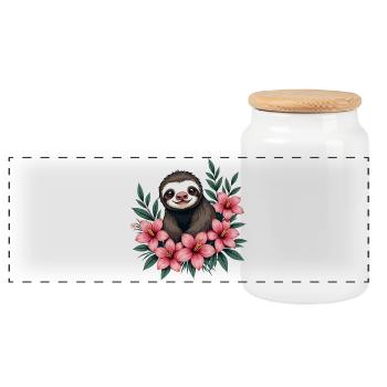 Paresse - Boîte à biscuits avec couvercle en bois - blanc - Devant