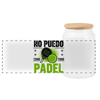 Je ne peux pas avoir Padel Gift Padelist - Boîte à biscuits avec couvercle en bois - blanc - Devant