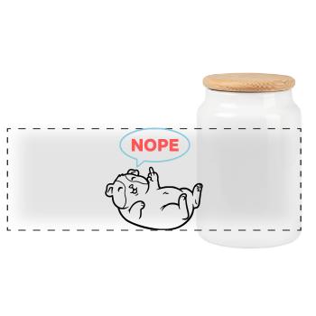 Guinea Pig Nope Colorful - Panoramic Cookie Jar with Wooden Lid - white - Front