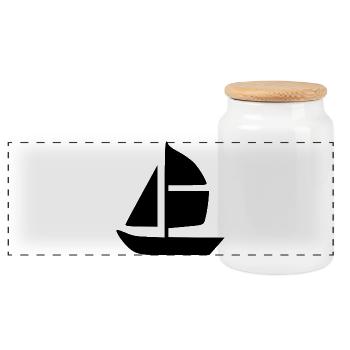 Sailboat Sailing Ship Sailing Gift - Panoramic Cookie Jar with Wooden Lid - white - Front