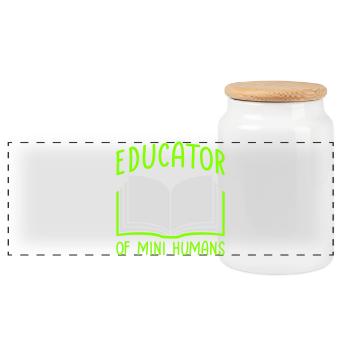 Educator Of Little Humans Teacher Funny Kids - Panoramic Cookie Jar with Wooden Lid - white - Front