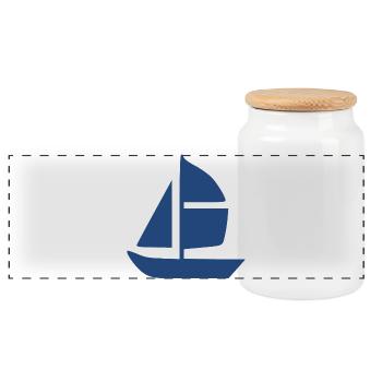 Voilier Voilier Cadeau de Voile - Boîte à biscuits avec couvercle en bois - blanc - Devant