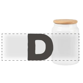 Minimal Letter D Bold Monogram Typography - Panoramic Cookie Jar with Wooden Lid - white - Front