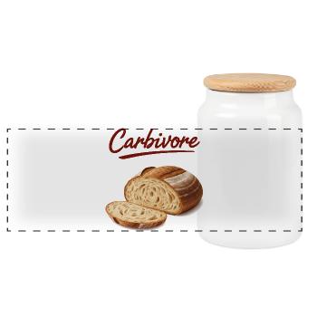 sourdough Bread Baking Carbivore Baker Local - Panorama Keksdose mit Holzdeckel - Weiß - Vorne