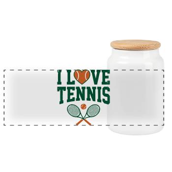 Tennis T-shirt, I Love Tennis Paris Shirt, Hoodie - Panorama Keksdose mit Holzdeckel - Weiß - Vorne