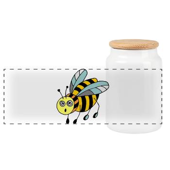 insect - Panoramic Cookie Jar with Wooden Lid - white - Front