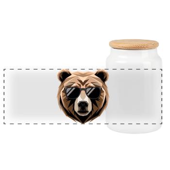 Ours brun, grizzli, frères ours, forêt, ours sauvages - Boîte à biscuits avec couvercle en bois - blanc - Devant