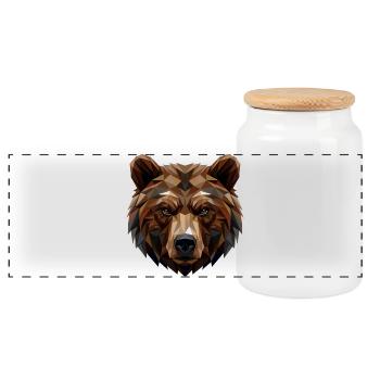 Ours brun, grizzli, frères ours, forêt, ours sauvages - Boîte à biscuits avec couvercle en bois - blanc - Devant