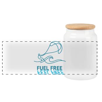 FuelFree - Panorama Keksdose mit Holzdeckel - Weiß - Vorne
