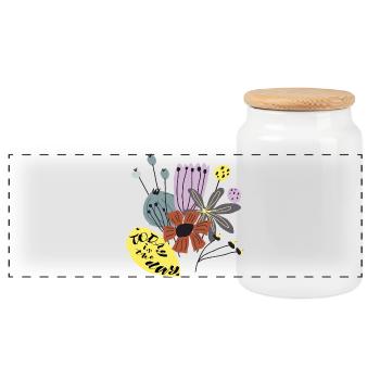 Today is the day - Panoramic Cookie Jar with Wooden Lid - white - Front