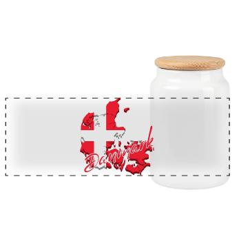 Drapeau de carte Danemark, j’adore le Danemark - Boîte à biscuits avec couvercle en bois - blanc - Devant
