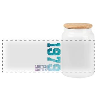1979 Édition Limitée 47 ans anniversaire - Boîte à biscuits avec couvercle en bois - blanc - Devant