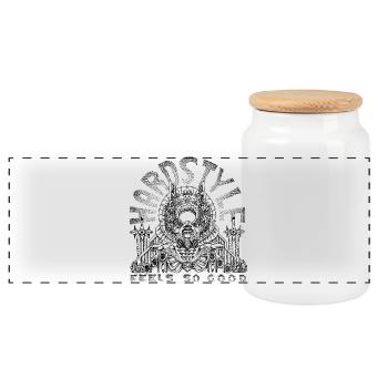 HARDSTYLE feels so good - black - Panoramic Cookie Jar with Wooden Lid - white - Front