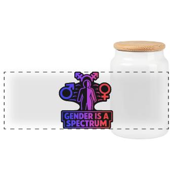 Gender Spectrum Symbol Pride Diversity Statement - Panoramic Cookie Jar with Wooden Lid - white - Front