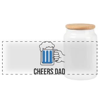 Santé conviviale Papa Chope de bière - Boîte à biscuits avec couvercle en bois - blanc - Devant