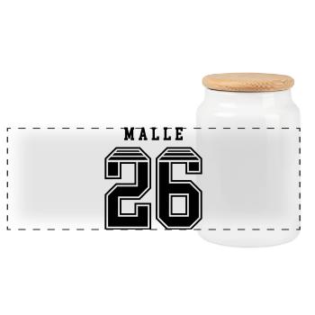 Malle 26 Trikot - Panorama Keksdose mit Holzdeckel - Weiß - Vorne