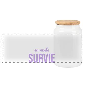 Prof en Survie — Humour Enseignant - Boîte à biscuits avec couvercle en bois - blanc - Devant