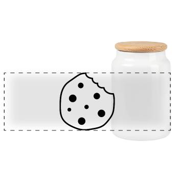 Chocolate Chip Cookie - Panoramic Cookie Jar with Wooden Lid - white - Front