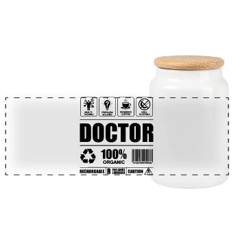 Définition Docteur Humour - Profession Santé - Boîte à biscuits avec couvercle en bois - blanc - Devant