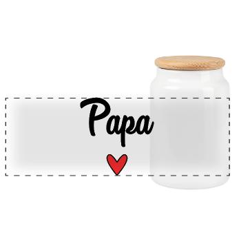 VATERTAG. FROHER VATERTAG. PAPA. ALLES GUTE ZUM GEBURTSTAG. - Panorama Keksdose mit Holzdeckel - Weiß - Vorne