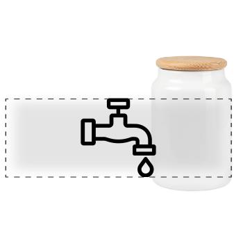 Tap - Panoramic Cookie Jar with Wooden Lid - white - Front