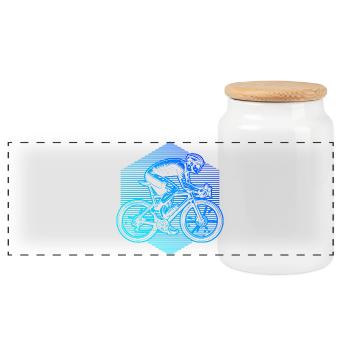 Gift idea for a road bike with road bike - Panoramic Cookie Jar with Wooden Lid - white - Front