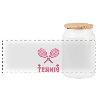 Juste une fille qui aime le tennis - Boîte à biscuits avec couvercle en bois - blanc - Devant