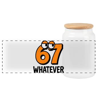 Six Seven Whatever Italian Brainrot Humor Meme  - Panorama Keksdose mit Holzdeckel - Weiß - Vorne