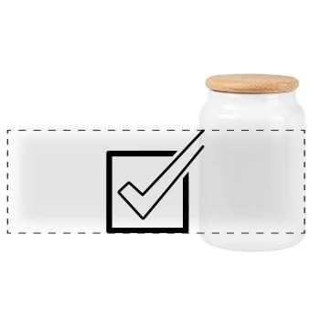 Checkliste Häkchen Box Erledigt - Panorama Keksdose mit Holzdeckel - Weiß - Vorne