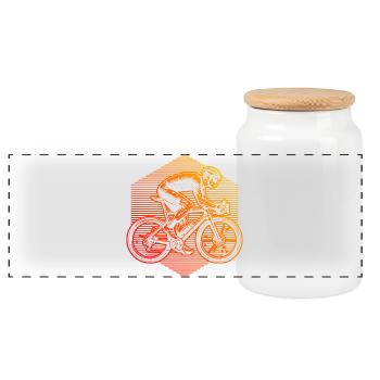 Gift idea for a road bike with road bike - Panoramic Cookie Jar with Wooden Lid - white - Front