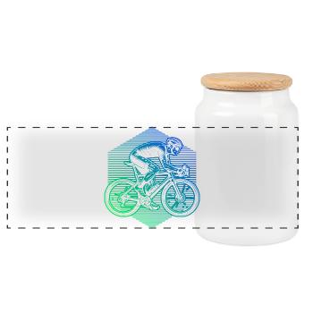 Gift idea for a road bike with road bike - Panoramic Cookie Jar with Wooden Lid - white - Front