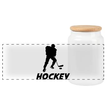 Hockey - Boîte à biscuits avec couvercle en bois - blanc - Devant
