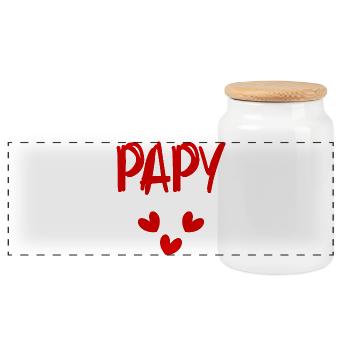 Opa. PAPA. VATERTAG. FROHEN OPA-TAG - Panorama Keksdose mit Holzdeckel - Weiß - Vorne
