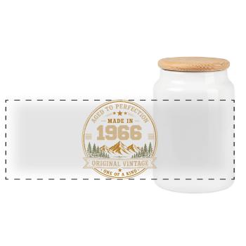 1966 Retro 1966 Vintage 1966 Geschenk 1966 - Panorama Keksdose mit Holzdeckel - Weiß - Vorne
