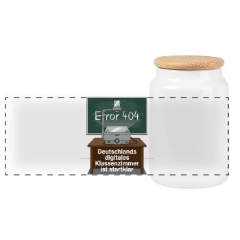 Germany's digital classroom is ready to go - Panoramic Cookie Jar with Wooden Lid - white - Front