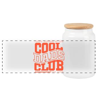 Fête des pères cadeau papa - Club des papas cool - Boîte à biscuits avec couvercle en bois - blanc - Devant