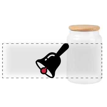 Sonnerie de cloche de l’école Rétro - Boîte à biscuits avec couvercle en bois - blanc - Devant