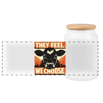 Bien-être animal - Boîte à biscuits avec couvercle en bois - blanc - Devant
