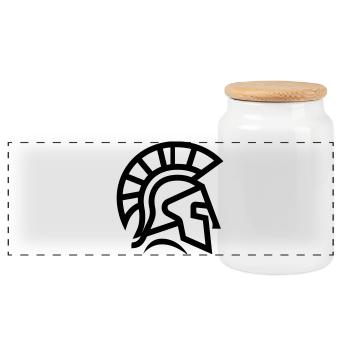 spartan - Boîte à biscuits avec couvercle en bois - blanc - Devant
