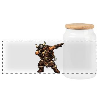 Dab des Vikings - Boîte à biscuits avec couvercle en bois - blanc - Devant
