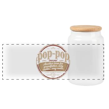 Pop-Pop-Definition – Cooler und legendärer Opa - Panorama Keksdose mit Holzdeckel - Weiß - Vorne