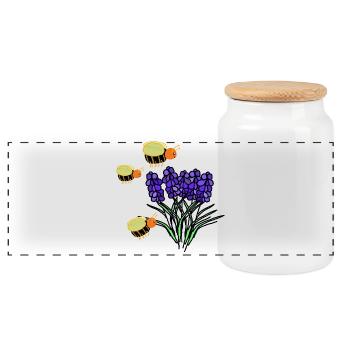 Bienen Insekten Blumen Natur Kinder - Panorama Keksdose mit Holzdeckel - Weiß - Vorne