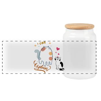 Je peux expliquer - Boîte à biscuits avec couvercle en bois - blanc - Devant