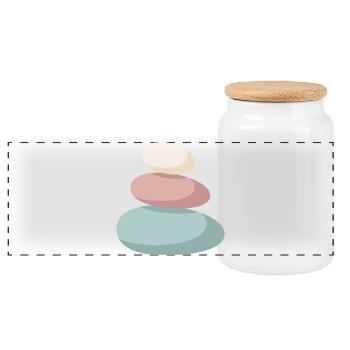 Pastel Stone Stack - Panoramic Cookie Jar with Wooden Lid - white - Front