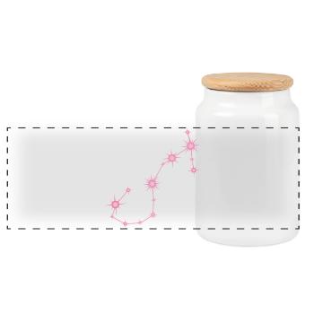 Scorpio Star Constellation Zodiac Sign Pastel Pink - Panoramic Cookie Jar with Wooden Lid - white - Front