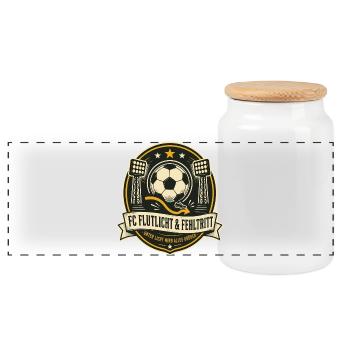 FC Flutlicht & Fehltritt - Panorama Keksdose mit Holzdeckel - Weiß - Vorne