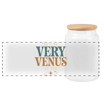 Signe de Vénus Astrologie de Vénus - Boîte à biscuits avec couvercle en bois - blanc - Devant