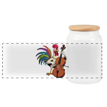 Hahn Musicien - Boîte à biscuits avec couvercle en bois - blanc - Devant