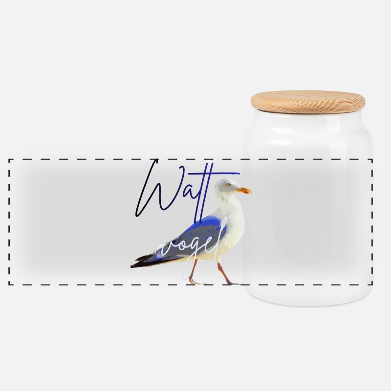 Wattvogel_3.2 - Panorama Keksdose mit Holzdeckel - Weiß